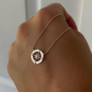 Silver Compass Necklace